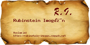 Rubinstein Imogén névjegykártya